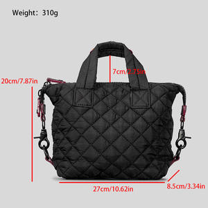 Wholesale Quilted Puffy Down Cotton square Lightweight Large Capacity Shoulder Handbags Women's Tote <b>Bags</b> - Product Image 6