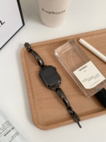 Pulsera de metal de acero inoxidable simple OEM para mujer, gran oferta, correas de reloj inteligente de lujo, transpirable, Compatible con Apple Watch 9 6 SE