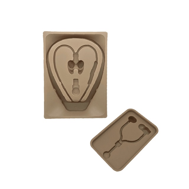 Hot Selling Handmade Natural Eco Friendly Rice Husk Pulp Rectangle Tray Molded Pulp Packaging