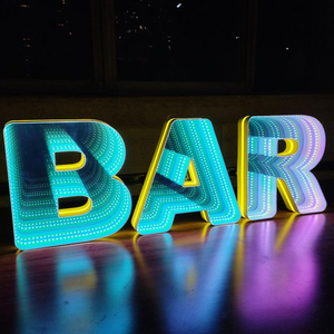 Custom 3D Business LED Signs Letters Infinity Mirror LED Channel Letter Sign Acrílico Logo DC Fuente de alimentación al por mayor para la Oficina - Product Image 1