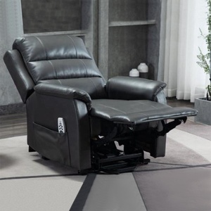 كرسي استرخاء كهربائي فردي قابل للطي بتصميم عصري من الجلد الصناعي مع خاصية التدليك والتحكم عن بعد لغرفة المعيشة - Product Image 1