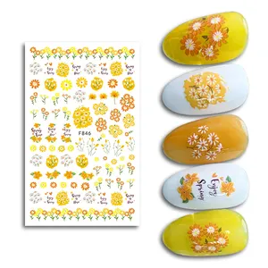 F846 Kids Nail Art Sticker 3D Nail Decoration Patch Cute Flower Girl Nail Sticker