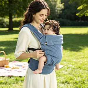 <span class=keywords><strong>Porte</strong></span>-bébé ergonomique de luxe certifié CPC CE, en denim premium, haute capacité de charge, pour bébés de 0 à 3 ans, design pliable ergonomique - Product Image 3