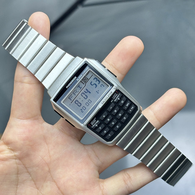 Top Luxury Men's Calculator Watch Multi-Function LED Watch Computer Style Stainless Steel Strap Watch Wholesale