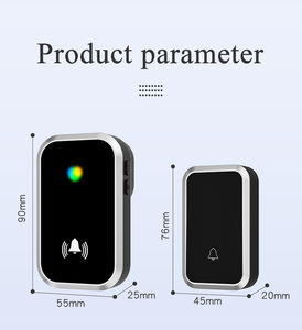 Sonnette de porte intelligente sans fil étanche avec audio, téléphone de porte, clignotant coloré, 38 mélodies, 300 m RF433, alimentée par batterie, sonnette de porte Ring - Product Image 5