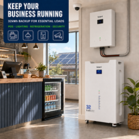 Système de stockage d'énergie solaire hybride domestique avec batterie au lithium LiFePO4 de 32 kWh, conception modulaire empilable, BMS intelligent, sortie AC