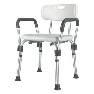 Silla de seguridad para baño con reposabrazos, altura ajustable, patas antideslizantes para uso doméstico de personas mayores y discapacitadas - Product Image 2