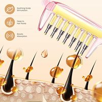 Peigne applicateur d'huile capillaire translucide avec logo personnalisé, application précise, rechargeable, sans désordre, sans gaspillage, masseur de cuir chevelu