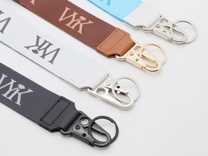 Personalized Short Phone Wrist Strap Sublimation Leather End Keychain Lanyards Custom Logo Polyester Short Lanyards - Product Image 2