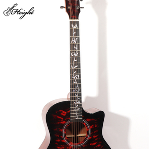 <span class=keywords><strong>Guitarra</strong></span> acústica de madera de abeto con patrón de onda de instrumento de música con logotipo personalizado de 41 pulgadas a precio de fábrica para reproductores de música - Product Image 3