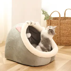 Giường Thú Cưng Hấp Dẫn Nhà Cho Mèo Bằng Cotton Phong Cách Hoạt Hình Thoải Mái Mùa Đông Giường Cho Mèo Thú Cưng