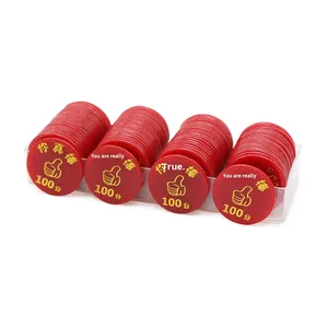 เหรียญอะคริลิกรูปทรงกลมพลาสติกพร้อมพิมพ์ลายสีตามสั่ง เหรียญสะสมคะแนนรางวัลสำหรับนักเรียน สำหรับเกมกระดานและถาดใส่ชิปโป๊กเกอร์ - Product Image 4