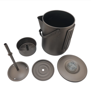 Percolador de café para acampar de titanio, cafetera ultraligera de 15L con filtro para senderismo al aire libre, mochilero - Product Image 3