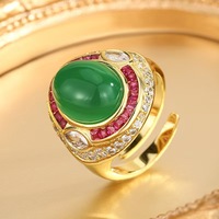 Bague Rétro Chrétienne en Alliage avec Zircon Uni de Simulation Avancée 2026, Pierre 10*12, Changement de Couleur sous Lampe Fluorescente, Effet Influenceur