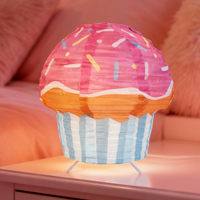 Lampe de table en tissu de soie en forme de dessin animé européen, lampe de chevet mignonne pour chambre d'enfant, lumière d'ambiance décorative pour bureau E14