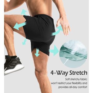 Pantalones Cortos Deportivos para Hombre de Secado Rápido de 5 Pulgadas para Entrenamiento y Correr con Bolsillos con Cremallera, Deportivos, Atléticos, con Forro y sin Forro, Talla XS/XS - Product Image 5