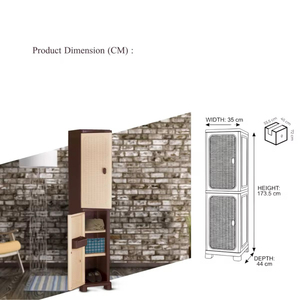 Foldable Stackable <b>Plastic</b> <b>Storage</b> Container with Rattan <b>Drawer</b> and Clothes Hanging Pole Space Saving Wardrobe Organizer - Product Image 3