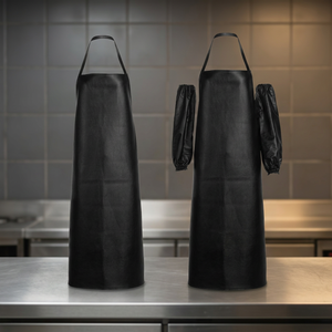 Tablier sans manches en PU, résistant à l'eau, style simple pour la cuisine quotidienne, sans poches - Product Image 4