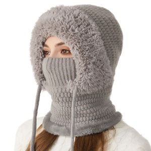 Ensemble <span class=keywords><strong>bonnet</strong></span> d'hiver 3 en 1 pour femmes, <span class=keywords><strong>bonnet</strong></span> en tricot doublé en polaire avec écharpe et masque intégrés, <span class=keywords><strong>bonnet</strong></span> <span class=keywords><strong>de</strong></span> <span class=keywords><strong>neige</strong></span> pour temps froid, sports <span class=keywords><strong>de</strong></span> plein air - Product Image 1