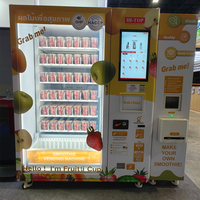 Distributeur automatique à écran tactile de 21,5 pouces avec convoyeur à bande, refroidissement par compresseur, capacité réglable, pour aliments sains et fruits, WiFi/4G