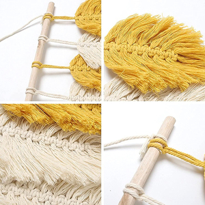 Tapiz Decorativo Boho Hecho a Mano para Colgar en la Pared, con Hojas Tejidas de Algodón, para Cabecera, Puerta o Porche - Product Image 5