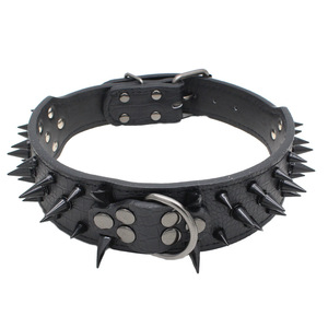 Gran oferta de collares para perros, remaches ajustables de cuero PU, collares para mascotas, suministros de cadena de correa - Product Image 6