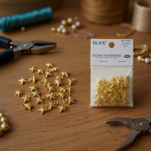 Componenti in Metallo a Forma di Stella 11x15mm Placcati Oro per Creazione di Gioielli - Product Image 3