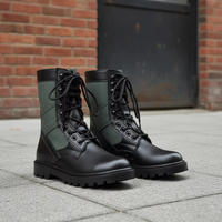 Bottes d'entraînement unisexes Marty de haute qualité et tendance, à talon large, mi-mollet, pour printemps/hiver/automne, avec empeigne double couche et semelle extérieure variée