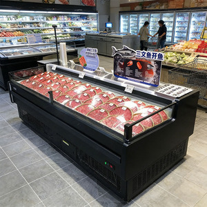 <span class=keywords><strong>Vitrine</strong></span> réfrigérée ouverte pour viande et poisson de supermarché, comptoir <span class=keywords><strong>libre</strong></span>-<span class=keywords><strong>service</strong></span> avec <span class=keywords><strong>vitrine</strong></span> réfrigérée - Product Image 6
