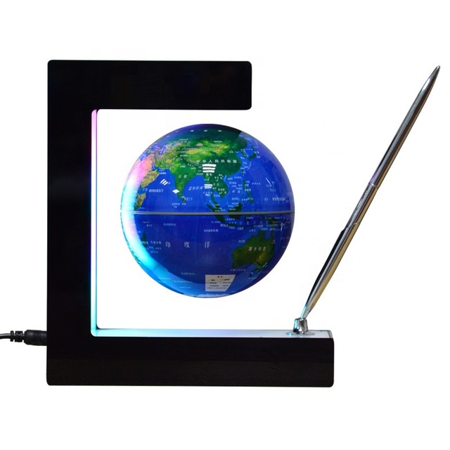 Rotating Desktop With LED Light Levitating Magnet Earth Globe Magnetic Levitation Floating Globe