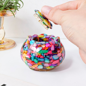 卸売り 天然水晶 さざれ石 ドリップレジン 蓮 ボウル アメジスト シトリン ジュエリーコンテナ 茶筒 - Product Image 3