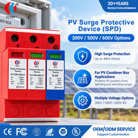 Parafoudre CC solaire photovoltaïque SPD Type 2 300V 500V 600V 20kA 40kA Rail DIN pour Boîtier de Combinaison et Systèmes de Protection d'Alimentation des Onduleurs