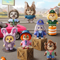 Lot de 6 figurines en peluche PVC Zootopia Série Vie Quotidienne, jouets animaux, breloques pour sacs et porte-clés pour garçons