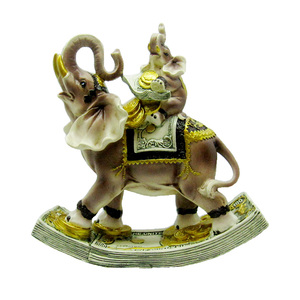 Figurine d'éléphant en résine personnalisée bronzée dorée délicate belle statue d'éléphant faite à la main série d'éléphant bébé mignon - Product Image 3