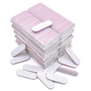 6cm Mini Nail File 100/180 Custom Professional logo Emery Board Buffer Andwooden Washable Bufferwood Polish Bulk