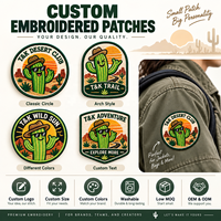 Patchs personnalisés à coudre ou thermocollants motif cactus du désert pour vestes bomber et vêtements