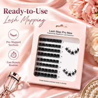 Plateaux de cils en grappe pré-mappés faits à la main, noir intense, de luxe, réutilisables, sans cruauté animale, pour un maquillage DIY en cachemire premium, super résistants