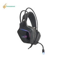 Headset Gaming Dynamic Driver, Mic, Lampu LED, Kabel, untuk PC, Ponsel, DJ, Perjalanan, Tahan Air IPX-4, Harga Pabrik