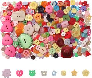 Bottoni Rotondi in Resina Tnstk con 2 e 4 Fori, Assortiti a Forma di Stella, Cuore, Quadrato, Diamante, Fungo per Cucito, Artigianato e Progetti Fai-da-Te Multiformi - Product Image 2