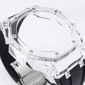 Bracelet de montre-bracelet en caoutchouc de remplacement de mode pour <span class=keywords><strong>Casio</strong></span> <span class=keywords><strong>ga</strong></span> <span class=keywords><strong>2100</strong></span> bracelet de montre ga2100 avec boucle papillon - Product Image 4