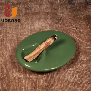 Uobobo luccicante verde di lusso in ceramica Palo Santo titolare Palo Santo bruciatore di incenso per la decorazione di natale