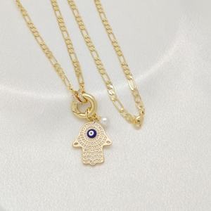 Collier pendentif œil de mode en <span class=keywords><strong>or</strong></span> <span class=keywords><strong>laminé</strong></span> 18 carats de haute qualité, <span class=keywords><strong>prix</strong></span> de gros, bijoux en zircon animal - Product Image 1