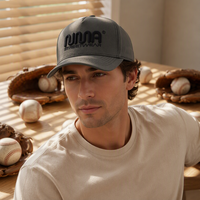 Casquette de baseball structurée à 5 panneaux, unisexe, vintage, imprimée, gris foncé, avec broderie 3D, en tissu Oxford de haute qualité, pour l'extérieur et les loisirs