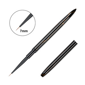 Pinceaux à ongles ovales longs noirs pour salon de beauté, logo OEM, pour dessin et peinture au gel - Product Image 5