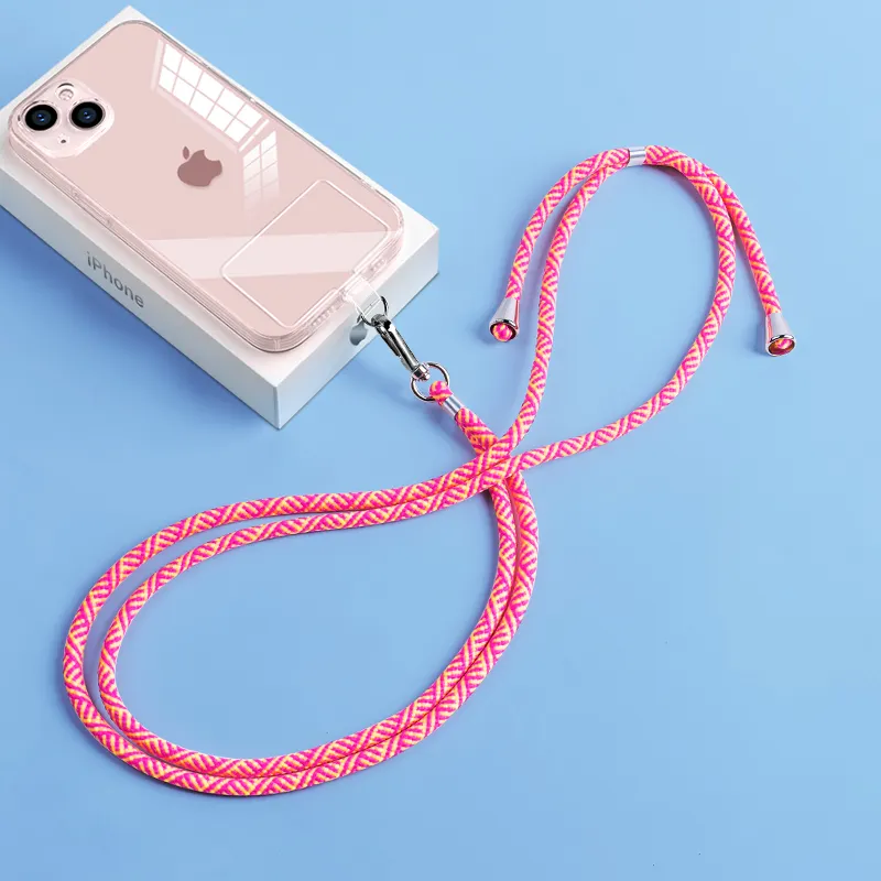 Cordón para teléfono móvil Correa para teléfono móvil Charm Chain Crossbody Cuello de terileno ajustable Compatible con correas completas para teléfonos inteligentes