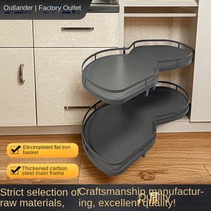 Étagère de rangement multifonctionnelle rotative <span class=keywords><strong>d</strong></span>'<span class=keywords><strong>angle</strong></span>, électroplaquée et peignable, design moderne et épuré pour <span class=keywords><strong>cuisine</strong></span> et garde-manger - Product Image 3