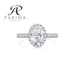 Nhẫn kim cương nhân tạo đạt chứng nhận IGI, 0.576ct, cắt oval sáng, viền đá mạ vàng bạch kim PT950, dành cho thời trang. - Product Image 2