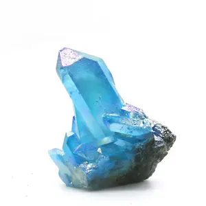Grosir kristal biru jernih-Langka Alami Menyepuh Dgn Listrik Aura Biru Kuarsa Kristal Kuarsa Bening Cluster