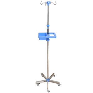 Soporte de Suero IV Ji Haokang de Acero Inoxidable Portátil con Ruedas para Uso Clínico - Product Image 1