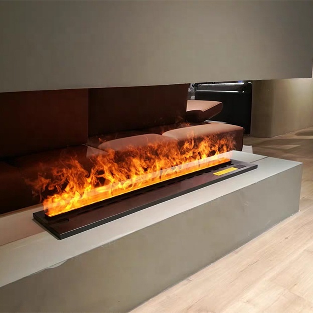 Modern 800-2000mm Electric Fireplace with 3D Water Vapor & Fire Steam Smart Control Insert for Hotels Made of Steel